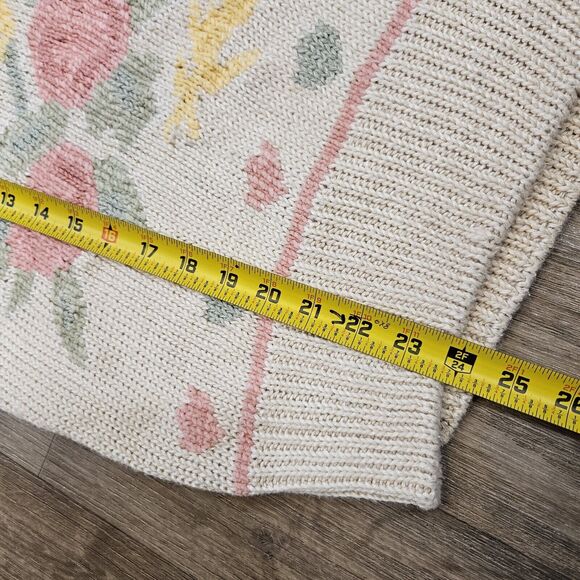 Vtg Counterparts Floral Sweater Vest Womens L Grandmacore Cottage Boho Artsy 90s - Picture 8 of 8